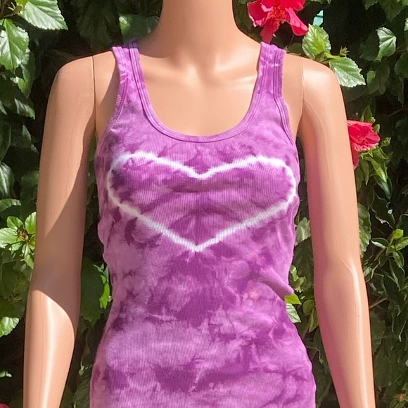 Angel Tops - ANGEL Tie Dye Tank Top Womens Small Tunic Length Cotton